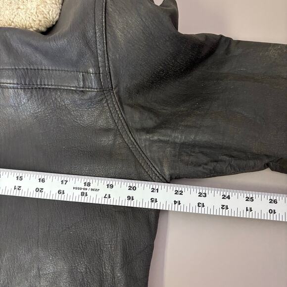 Vintage Echtes Leder Leather Aviator Bomber Jacket Size Small 80’s B-15 Brown - Picture 11 of 12